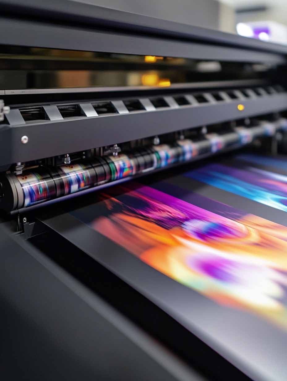 Equipo de impresión de gran formato en producción